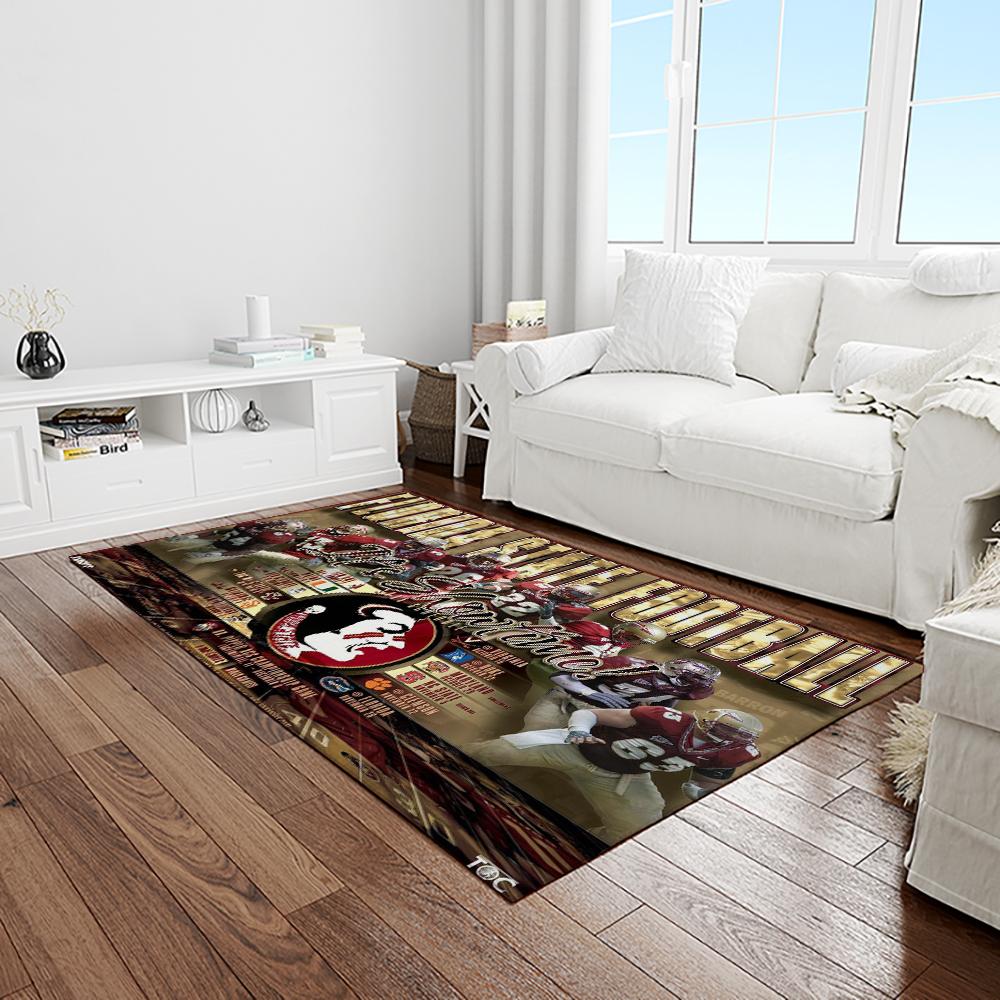 NCAA Florida State Seminoles Sport Basketball And Foolball Team Logo Rectangle Area Rug FSS39