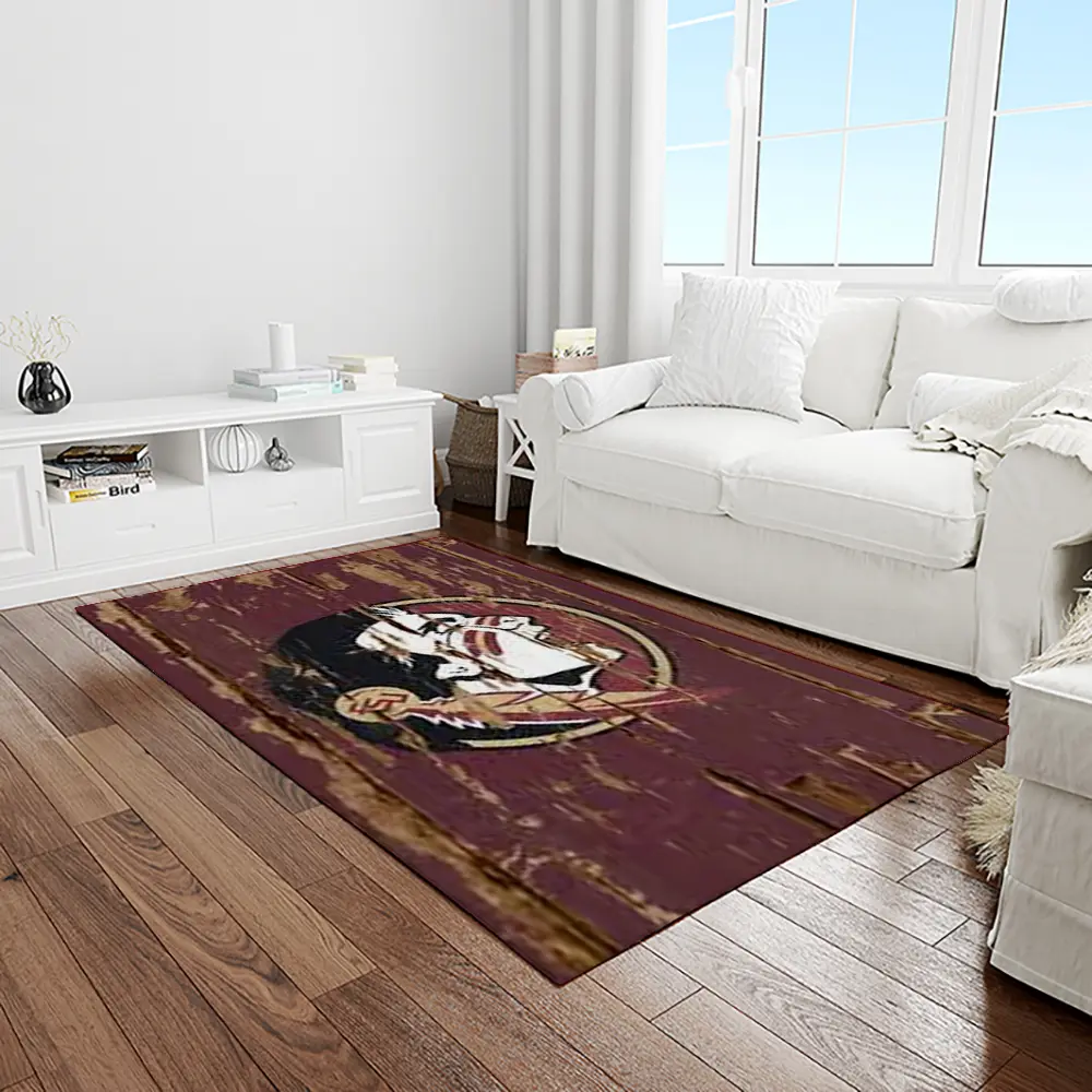 NCAA Florida State Seminoles Sport Basketball And Foolball Team Logo Rectangle Area Rug FSS49