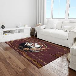 NCAA Florida State Seminoles Sport Basketball And Foolball Team Logo Rectangle Area Rug FSS49