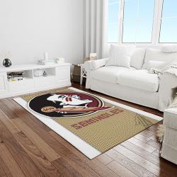 NCAA Florida State Seminoles Sport Basketball And Foolball Team Logo Rectangle Area Rug FSS55