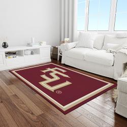 NCAA Florida State Seminoles Sport Basketball And Foolball Team Logo Rectangle Area Rug FSS64