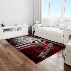 NCAA Georgia Bulldogs College Sport Basketball And Foolball Team Logo Rectangle Area Rug GBS01