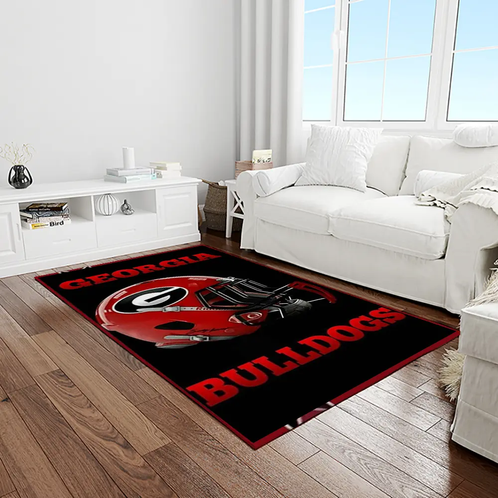 NCAA Georgia Bulldogs College Sport Basketball And Foolball Team Logo Rectangle Area Rug GBS03