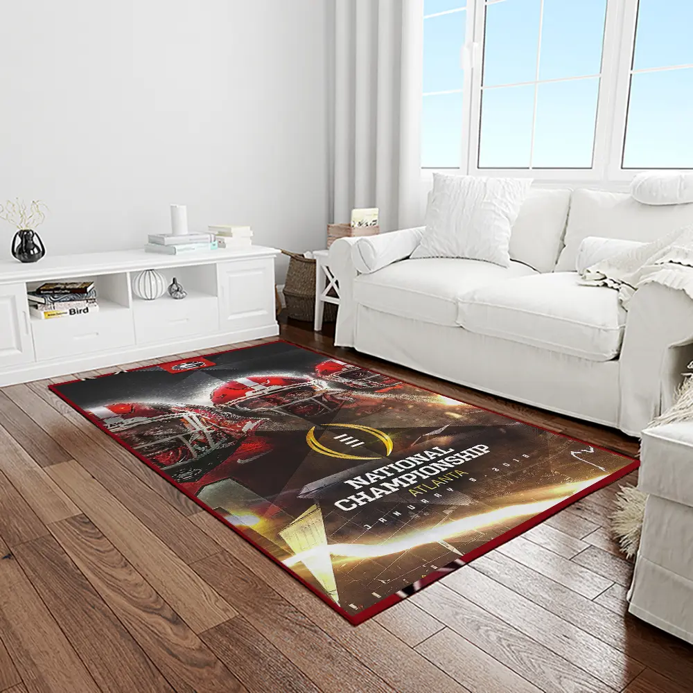 NCAA Georgia Bulldogs College Sport Basketball And Foolball Team Logo Rectangle Area Rug GBS06
