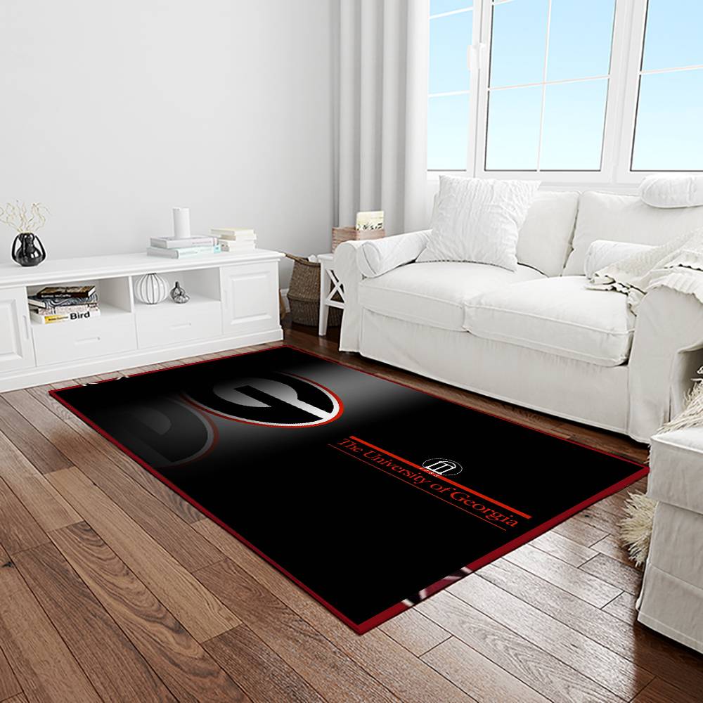 NCAA Georgia Bulldogs College Sport Basketball And Foolball Team Logo Rectangle Area Rug GBS08