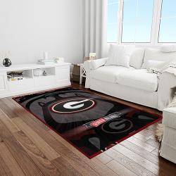 NCAA Georgia Bulldogs College Sport Basketball And Foolball Team Logo Rectangle Area Rug GBS10