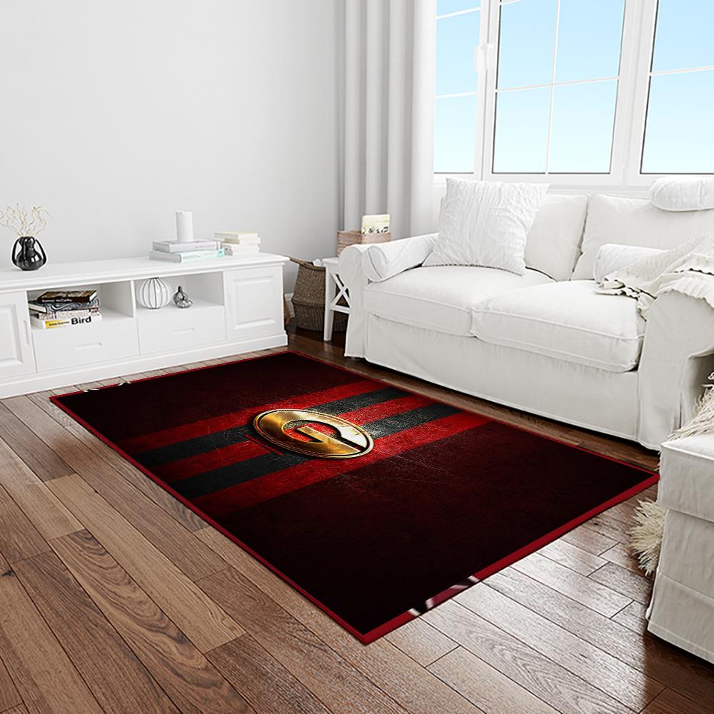 NCAA Georgia Bulldogs College Sport Basketball And Foolball Team Logo Rectangle Area Rug GBS13