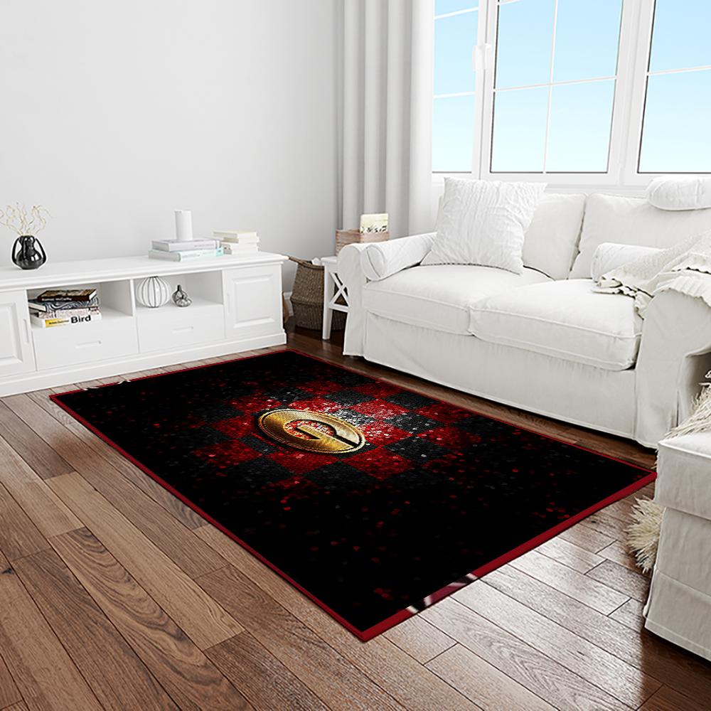 NCAA Georgia Bulldogs College Sport Basketball And Foolball Team Logo Rectangle Area Rug GBS14