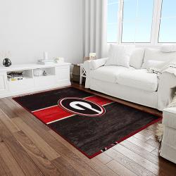 NCAA Georgia Bulldogs College Sport Basketball And Foolball Team Logo Rectangle Area Rug GBS15