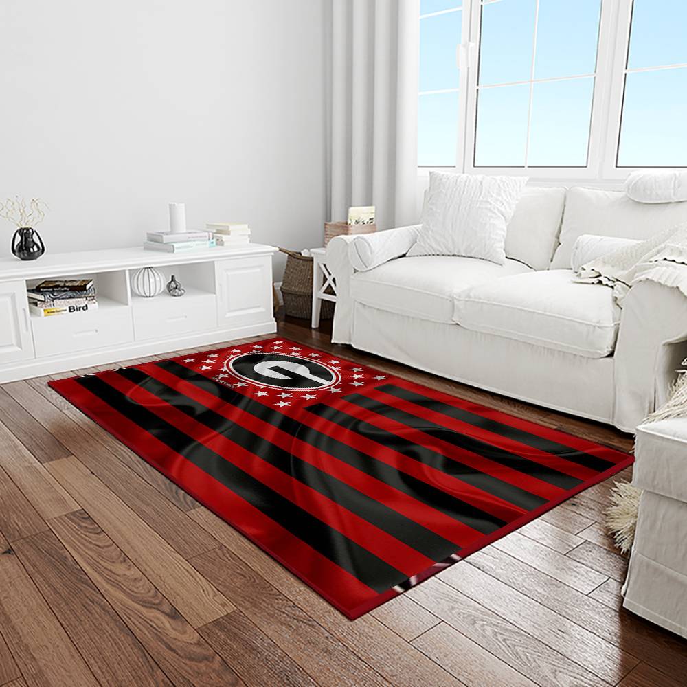NCAA Georgia Bulldogs College Sport Basketball And Foolball Team Logo Rectangle Area Rug GBS17