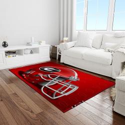 NCAA Georgia Bulldogs College Sport Basketball And Foolball Team Logo Rectangle Area Rug GBS18