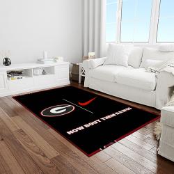NCAA Georgia Bulldogs College Sport Basketball And Foolball Team Logo Rectangle Area Rug GBS20