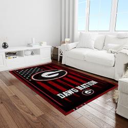 NCAA Georgia Bulldogs College Sport Basketball And Foolball Team Logo Rectangle Area Rug GBS21