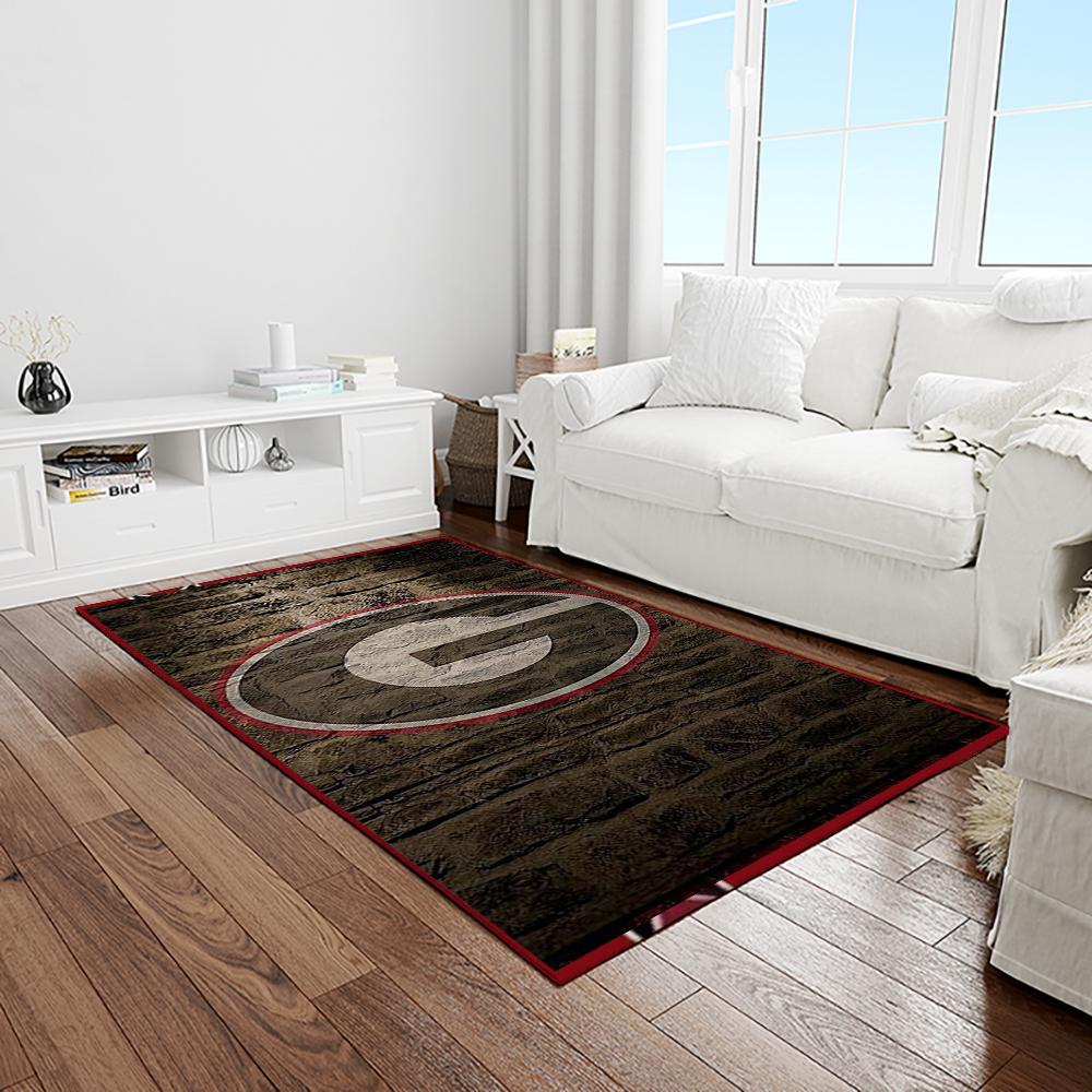 NCAA Georgia Bulldogs College Sport Basketball And Foolball Team Logo Rectangle Area Rug GBS22