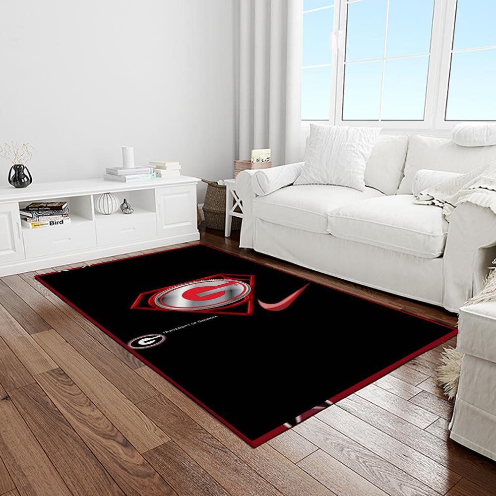 NCAA Georgia Bulldogs College Sport Basketball And Foolball Team Logo Rectangle Area Rug GBS23