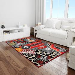 NCAA Georgia Bulldogs College Sport Basketball And Foolball Team Logo Rectangle Area Rug GBS25