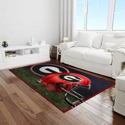 NCAA Georgia Bulldogs College Sport Basketball And Foolball Team Logo Rectangle Area Rug GBS28