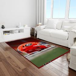 NCAA Georgia Bulldogs College Sport Basketball And Foolball Team Logo Rectangle Area Rug GBS30