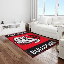 NCAA Georgia Bulldogs College Sport Basketball And Foolball Team Logo Rectangle Area Rug GBS33