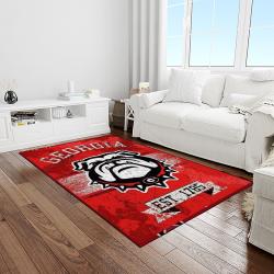 NCAA Georgia Bulldogs College Sport Basketball And Foolball Team Logo Rectangle Area Rug GBS34