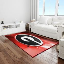 NCAA Georgia Bulldogs College Sport Basketball And Foolball Team Logo Rectangle Area Rug GBS35