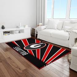 NCAA Georgia Bulldogs College Sport Basketball And Foolball Team Logo Rectangle Area Rug GBS37