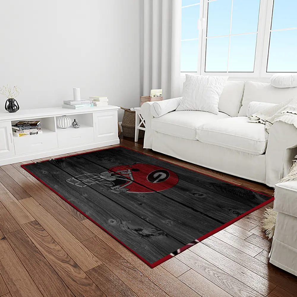 NCAA Georgia Bulldogs College Sport Basketball And Foolball Team Logo Rectangle Area Rug GBS40