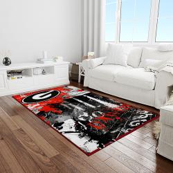 NCAA Georgia Bulldogs College Sport Basketball And Foolball Team Logo Rectangle Area Rug GBS46