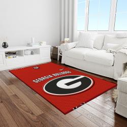 NCAA Georgia Bulldogs College Sport Basketball And Foolball Team Logo Rectangle Area Rug GBS66