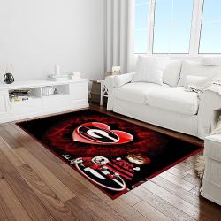 NCAA Georgia Bulldogs College Sport Basketball And Foolball Team Logo Rectangle Area Rug GBS68