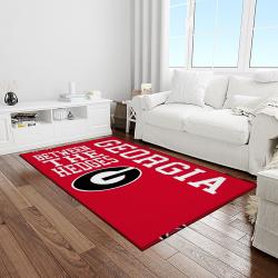 NCAA Georgia Bulldogs College Sport Basketball And Foolball Team Logo Rectangle Area Rug GBS69
