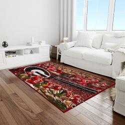 NCAA Georgia Bulldogs College Sport Basketball And Foolball Team Logo Rectangle Area Rug GBS77