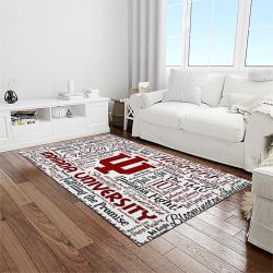 NCAA Indiana Hoosiers College Sport Basketball And Foolball Team Logo Rectangle Area Rug IHS01