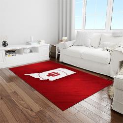 NCAA Indiana Hoosiers College Sport Basketball And Foolball Team Logo Rectangle Area Rug IHS03
