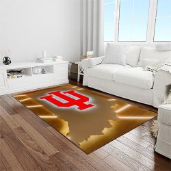 NCAA Indiana Hoosiers College Sport Basketball And Foolball Team Logo Rectangle Area Rug IHS04