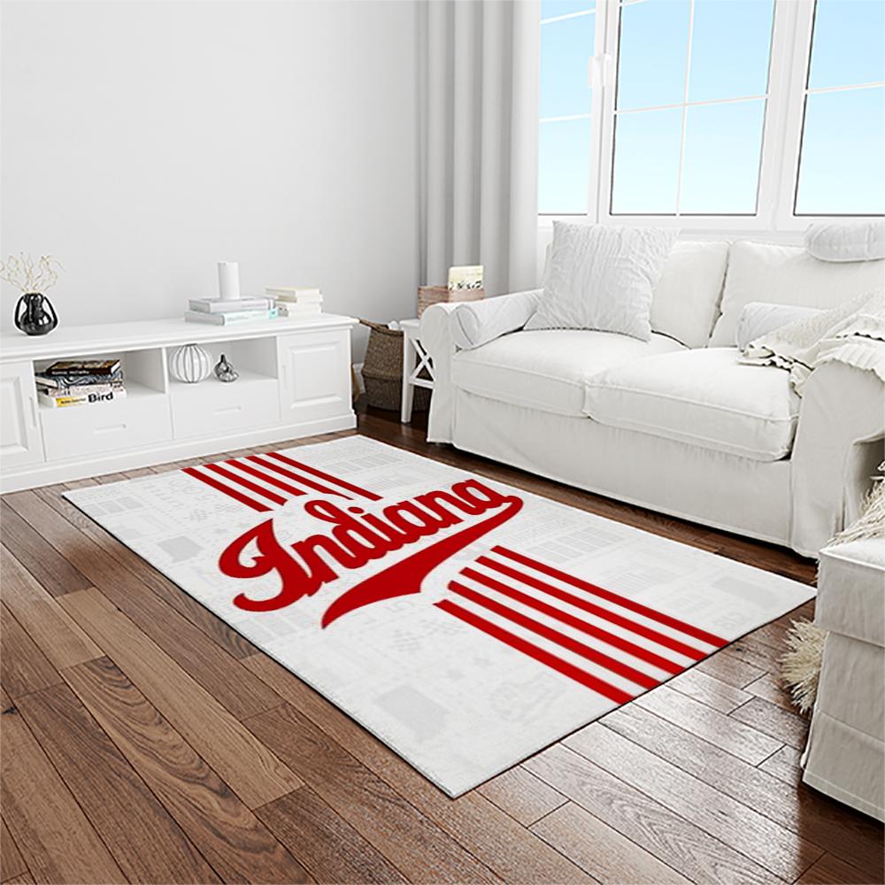 NCAA Indiana Hoosiers College Sport Basketball And Foolball Team Logo Rectangle Area Rug IHS06