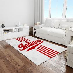 NCAA Indiana Hoosiers College Sport Basketball And Foolball Team Logo Rectangle Area Rug IHS06