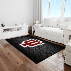 NCAA Indiana Hoosiers College Sport Basketball And Foolball Team Logo Rectangle Area Rug IHS07