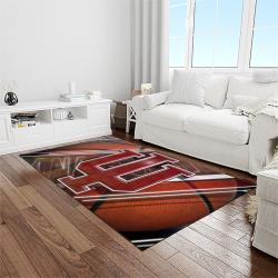NCAA Indiana Hoosiers College Sport Basketball And Foolball Team Logo Rectangle Area Rug IHS10