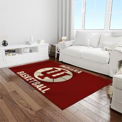 NCAA Indiana Hoosiers College Sport Basketball And Foolball Team Logo Rectangle Area Rug IHS11