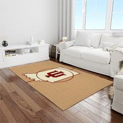 NCAA Indiana Hoosiers College Sport Basketball And Foolball Team Logo Rectangle Area Rug IHS12
