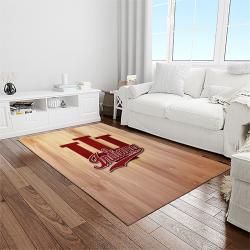 NCAA Indiana Hoosiers College Sport Basketball And Foolball Team Logo Rectangle Area Rug IHS15