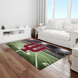NCAA Indiana Hoosiers College Sport Basketball And Foolball Team Logo Rectangle Area Rug IHS17