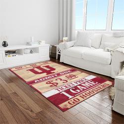 NCAA Indiana Hoosiers College Sport Basketball And Foolball Team Logo Rectangle Area Rug IHS18