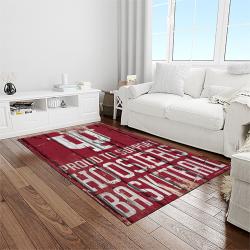 NCAA Indiana Hoosiers College Sport Basketball And Foolball Team Logo Rectangle Area Rug IHS19