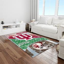 NCAA Indiana Hoosiers College Sport Basketball And Foolball Team Logo Rectangle Area Rug IHS20
