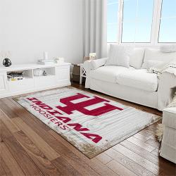 NCAA Indiana Hoosiers College Sport Basketball And Foolball Team Logo Rectangle Area Rug IHS21