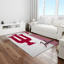 NCAA Indiana Hoosiers College Sport Basketball And Foolball Team Logo Rectangle Area Rug IHS22