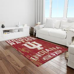 NCAA Indiana Hoosiers College Sport Basketball And Foolball Team Logo Rectangle Area Rug IHS24
