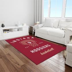 NCAA Indiana Hoosiers College Sport Basketball And Foolball Team Logo Rectangle Area Rug IHS25